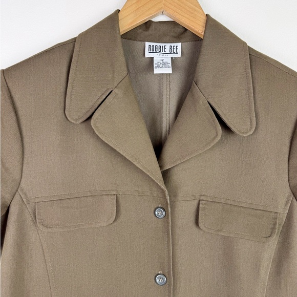 Robbie Bee Vintage Olive Green Shirt Dress - Picture 3 of 8